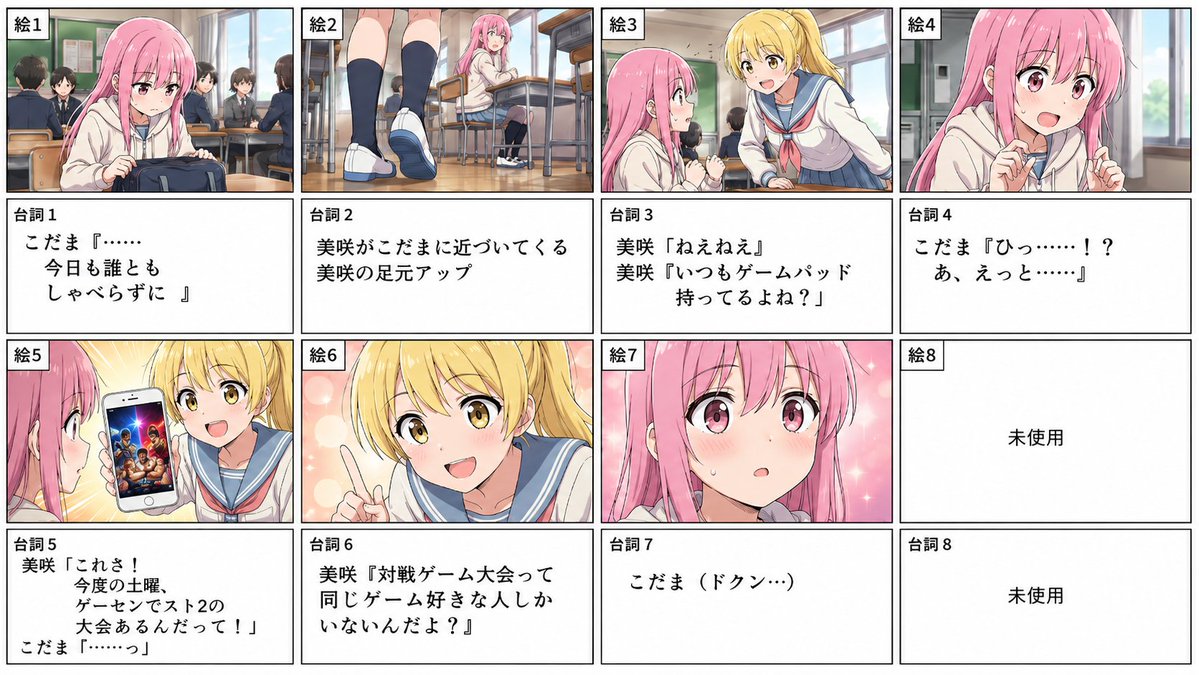 Foglio Storyboard Anime Scuola