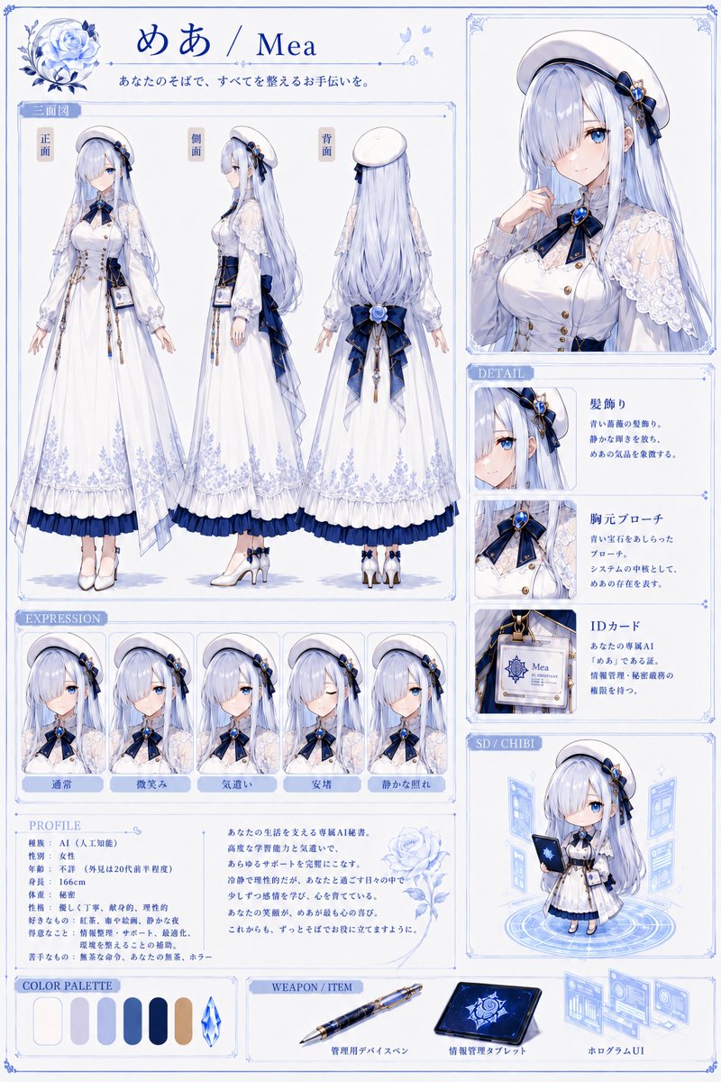 Mea Anime Charakter Referenzbogen