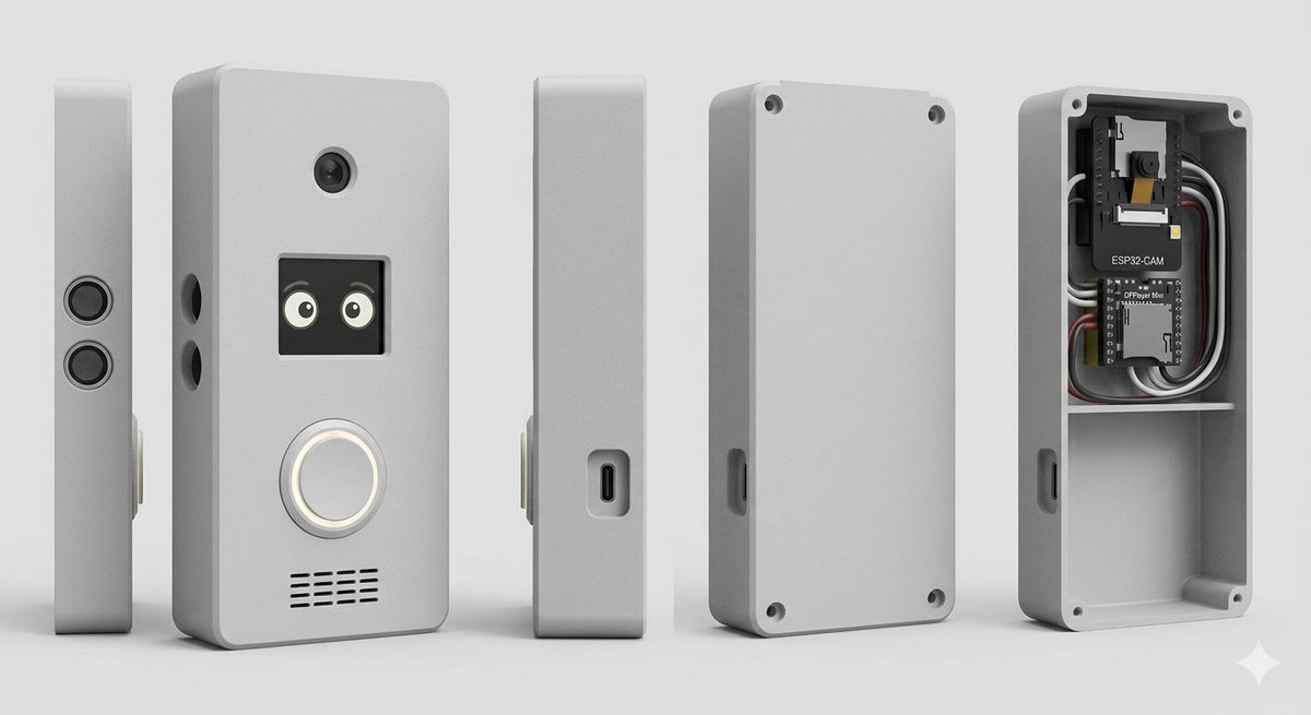 Smart Doorbell Enclosure Product Render (1/2)