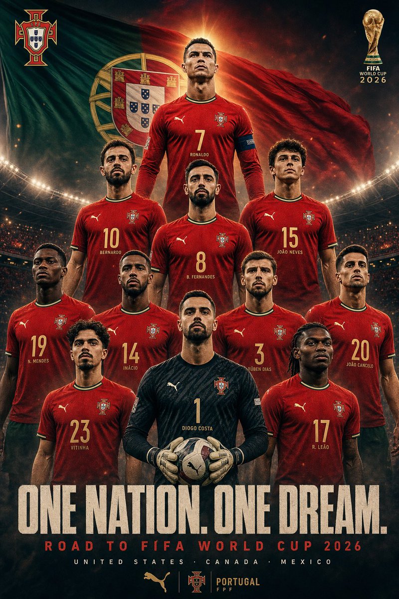 Poster Squadra Coppa del Mondo Portogallo