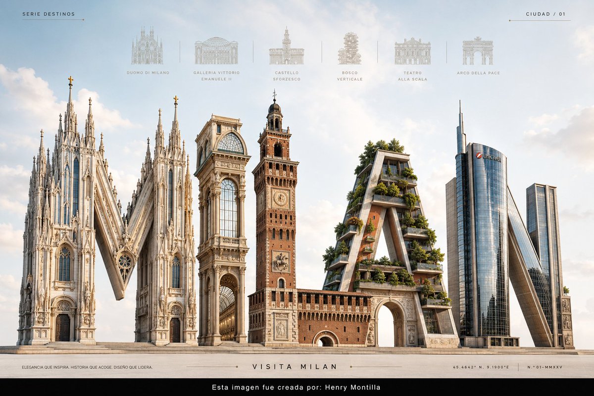 Luxury Milan Typographic Travel Poster (1/2)