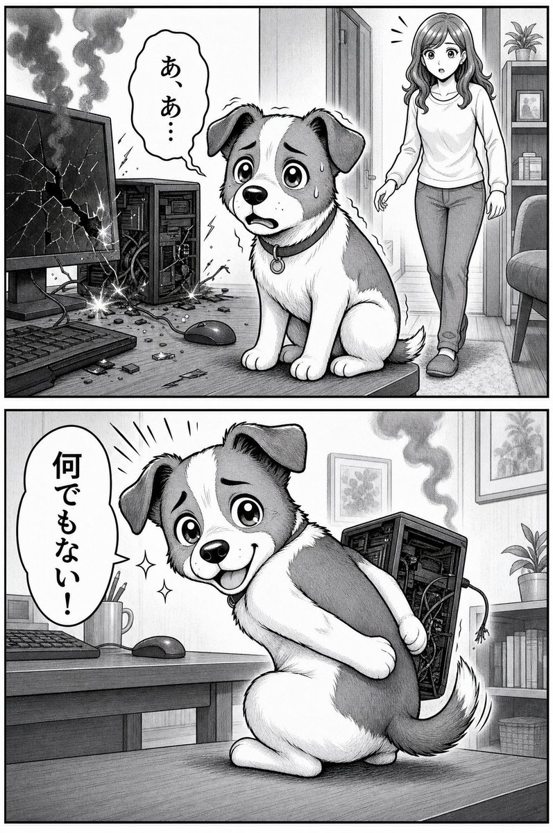 Bande dessinée manga de chien coupable