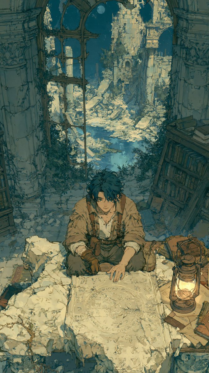 Explorateur de civilisation perdue au clair de lune (1/2)