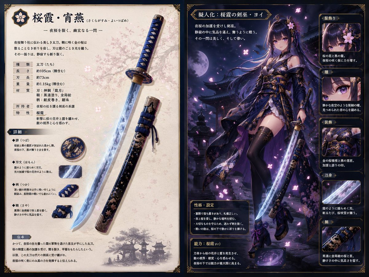 Sakura Katana Character Sheet (1/2)