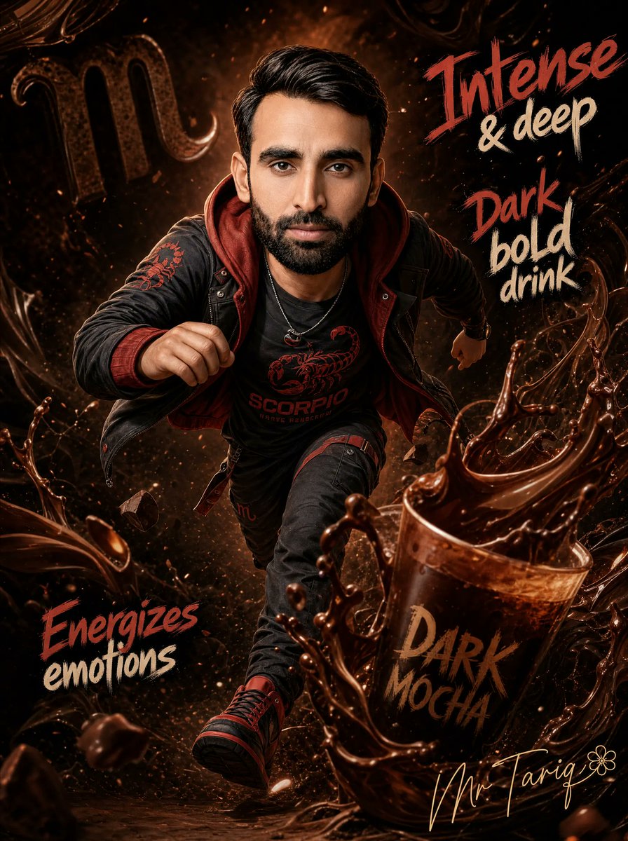 Póster de Acción de Escorpio de Moca Oscura