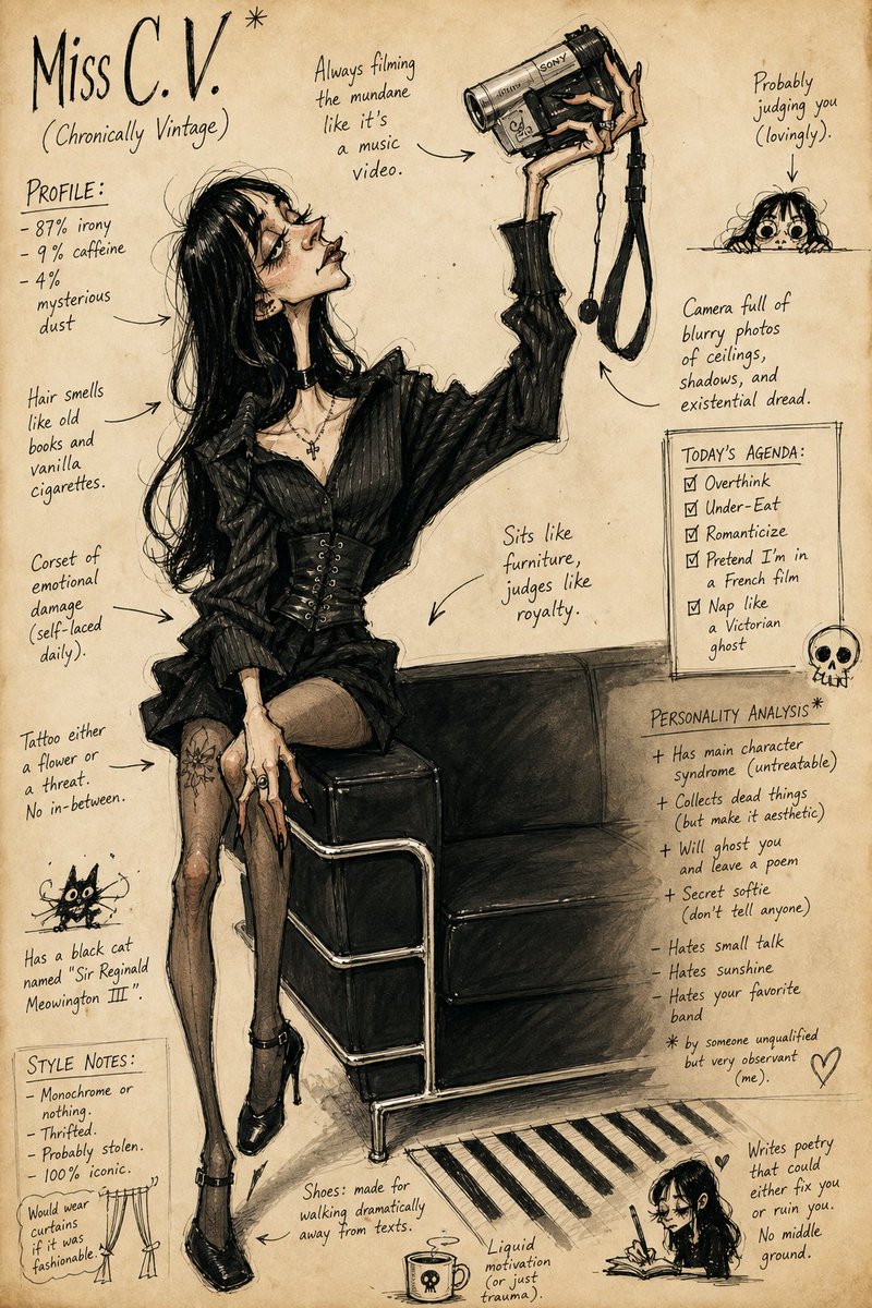 Schizzo Caricatura Grottesca Moda
