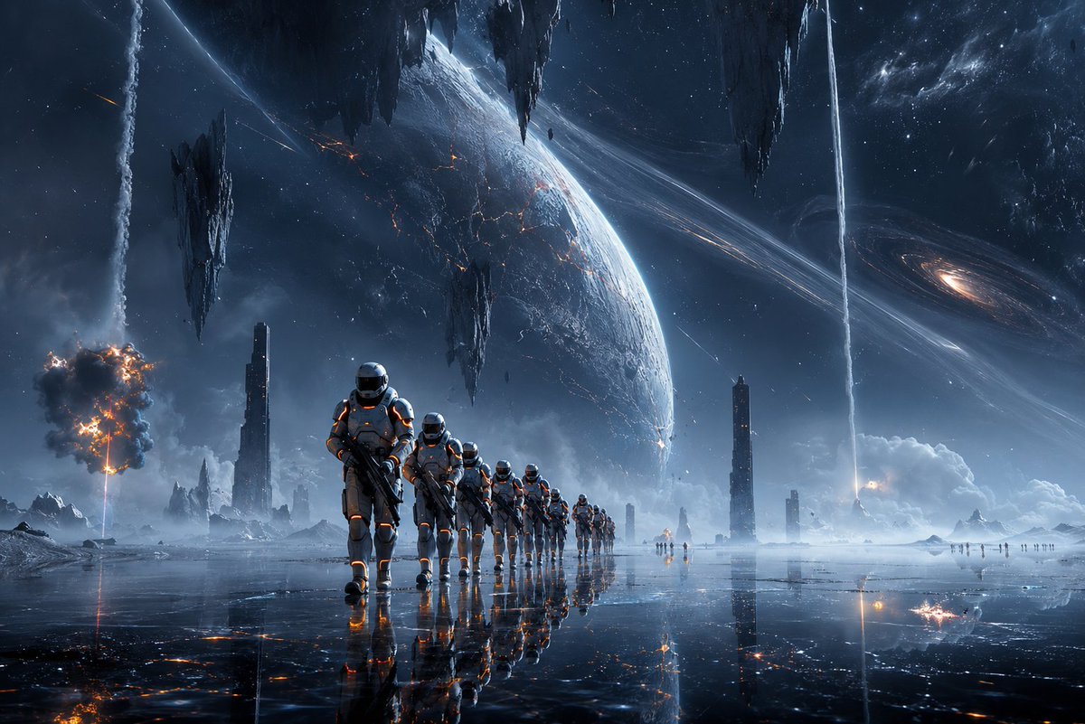 Astronauti cinematografici su un mondo di ghiaccio alieno