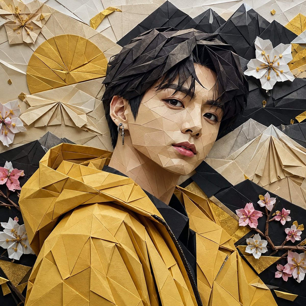 Portrait d'idole K-Pop en origami (1/4)