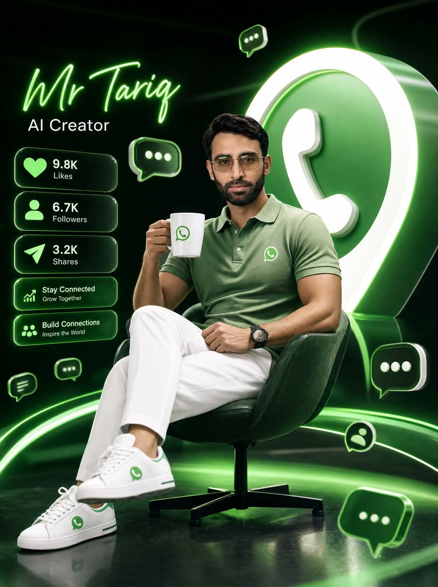 Неоновый постер создателя AI WhatsApp