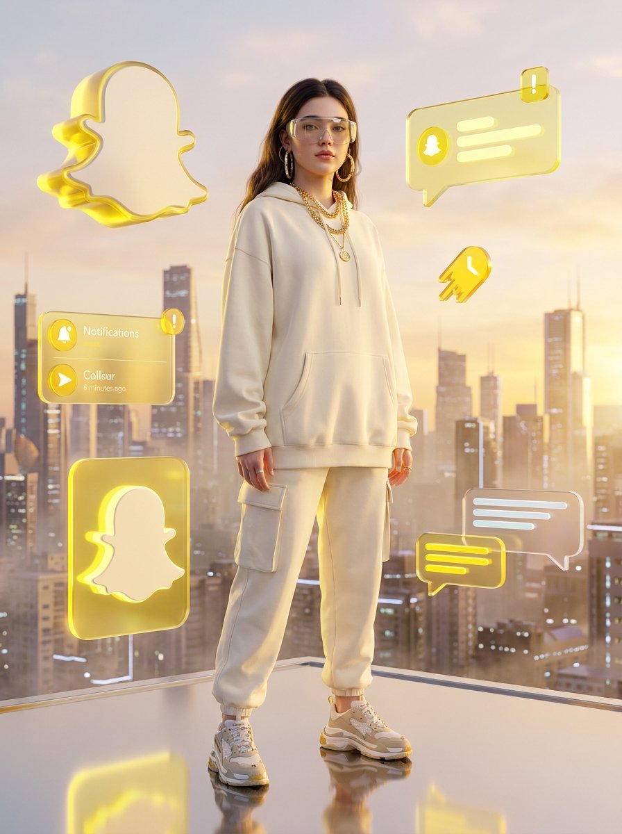 Retrato de Moda Neón Snapchat de Lujo
