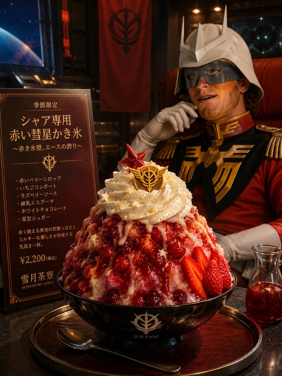 Kohle-inspiriertes rotes Shaved Ice Café Werbung