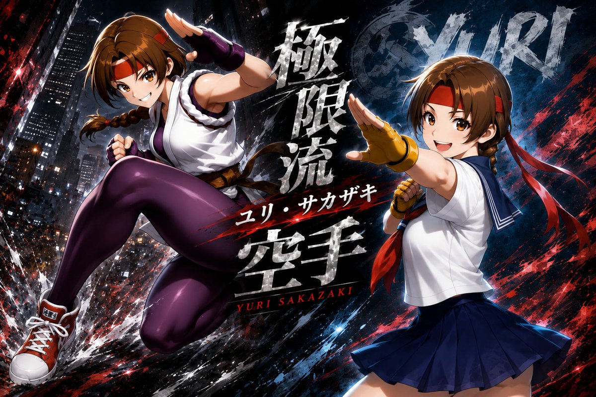 Yuri Sakazaki Anime Kampf Poster
