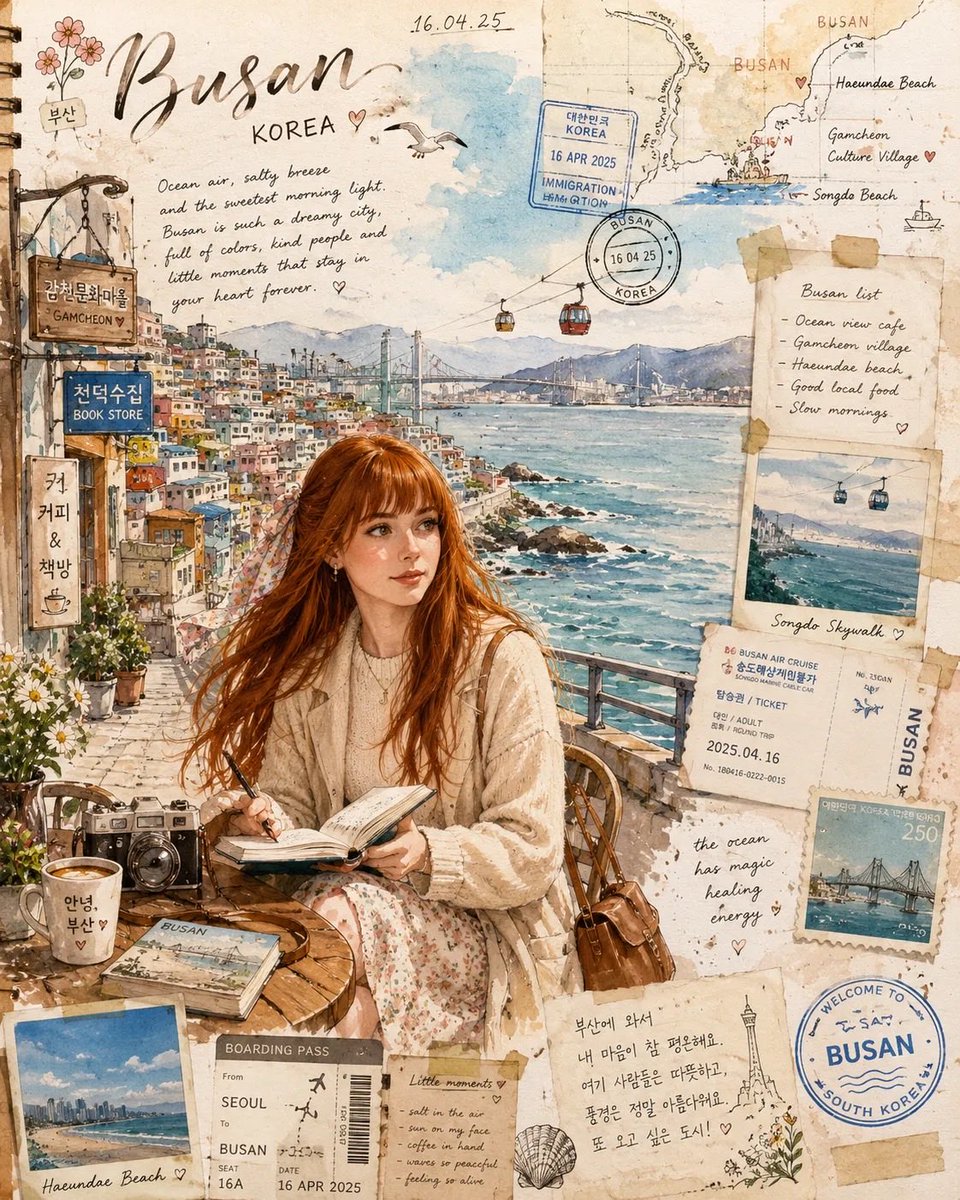 Watercolor Travel Journal Illustration