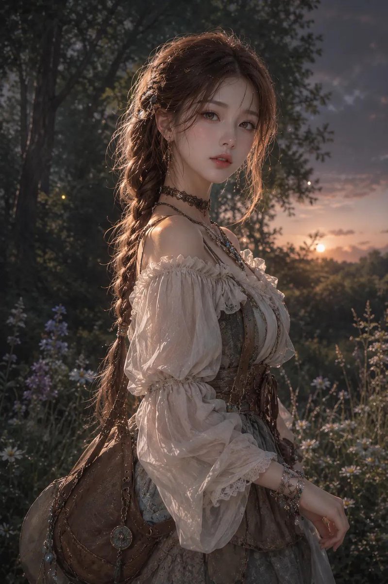 Donna coreana anime nella foresta