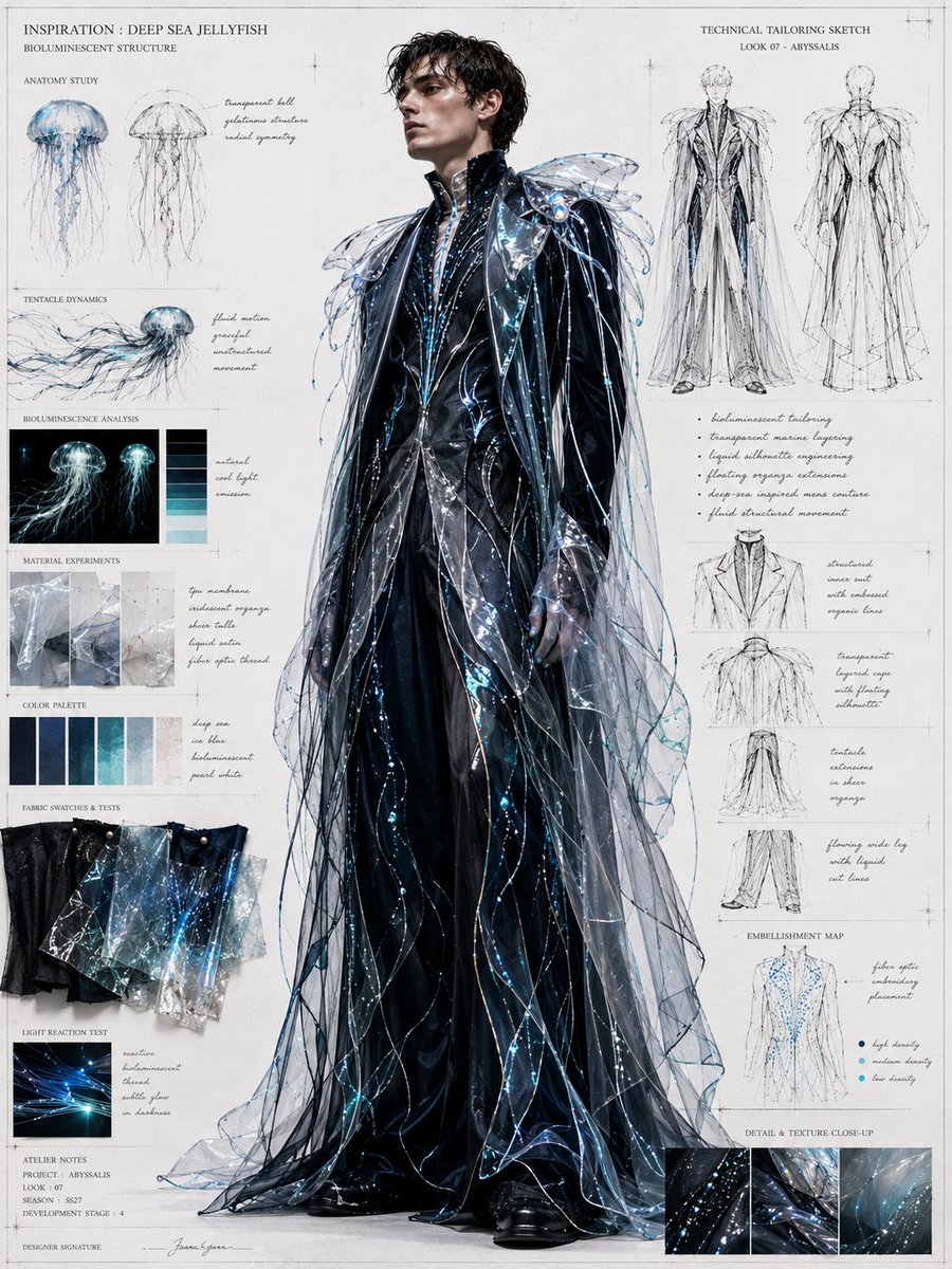 Planche Couture Méduses des Profondeurs Marines