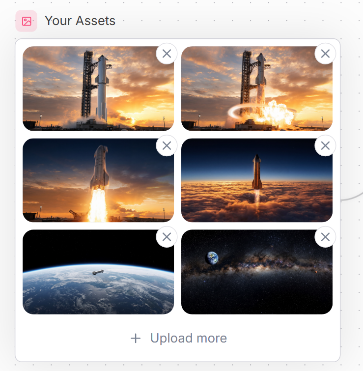 UI de galería de activos espaciales