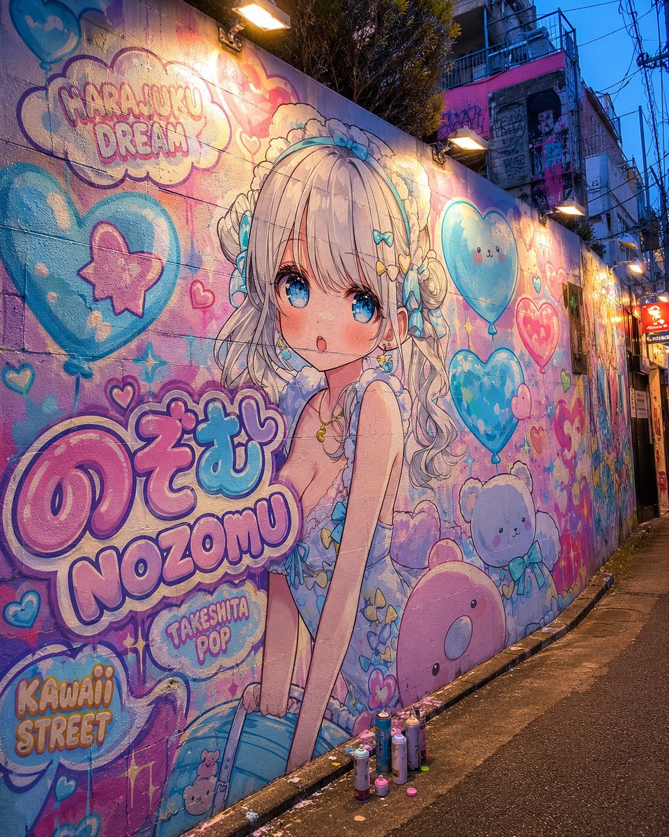 Harajuku Kawaii Graffiti Mural (1/4)