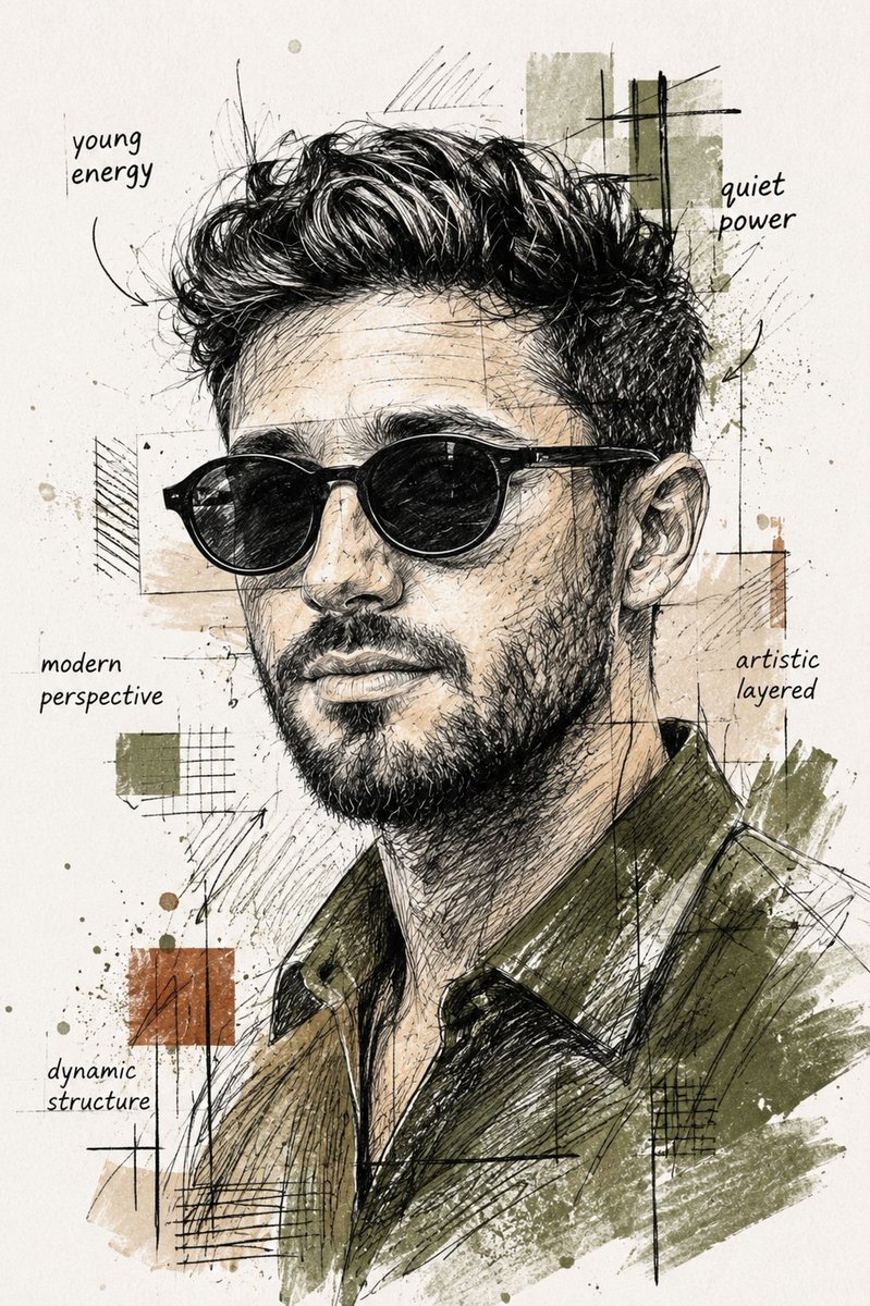 Ritratto Schizzo Mixed Media