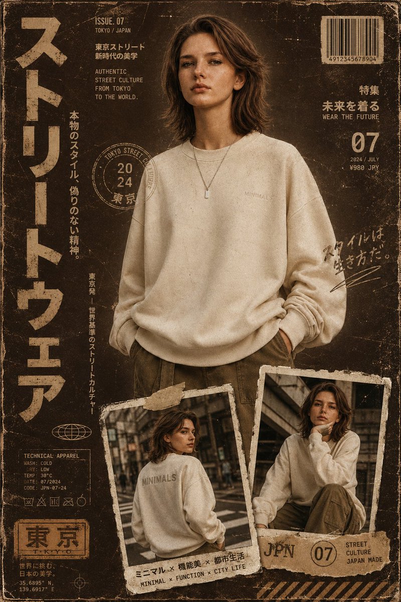 Modèle de couverture de magazine streetwear