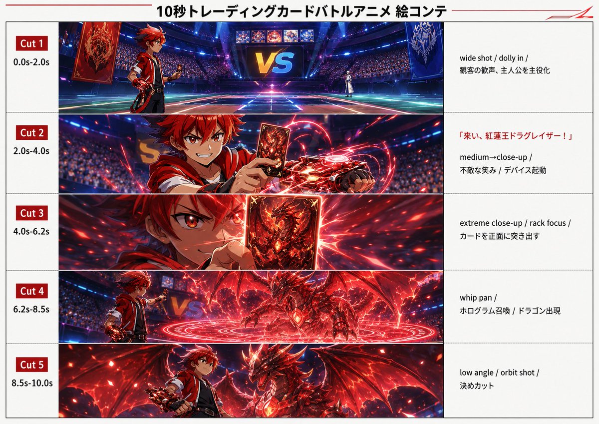 Trading Card Battle Anime Storyboard