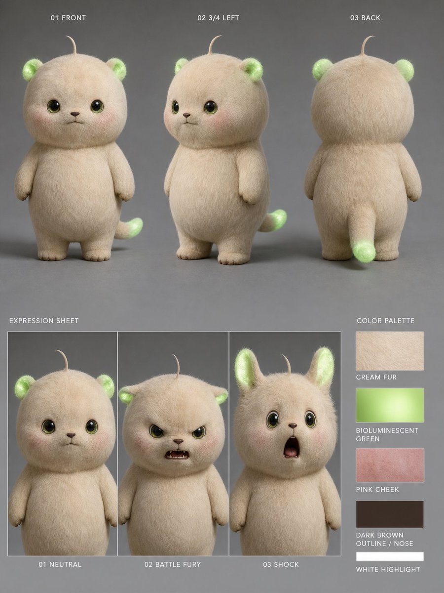 Bioluminescent Plush Creature Sheet