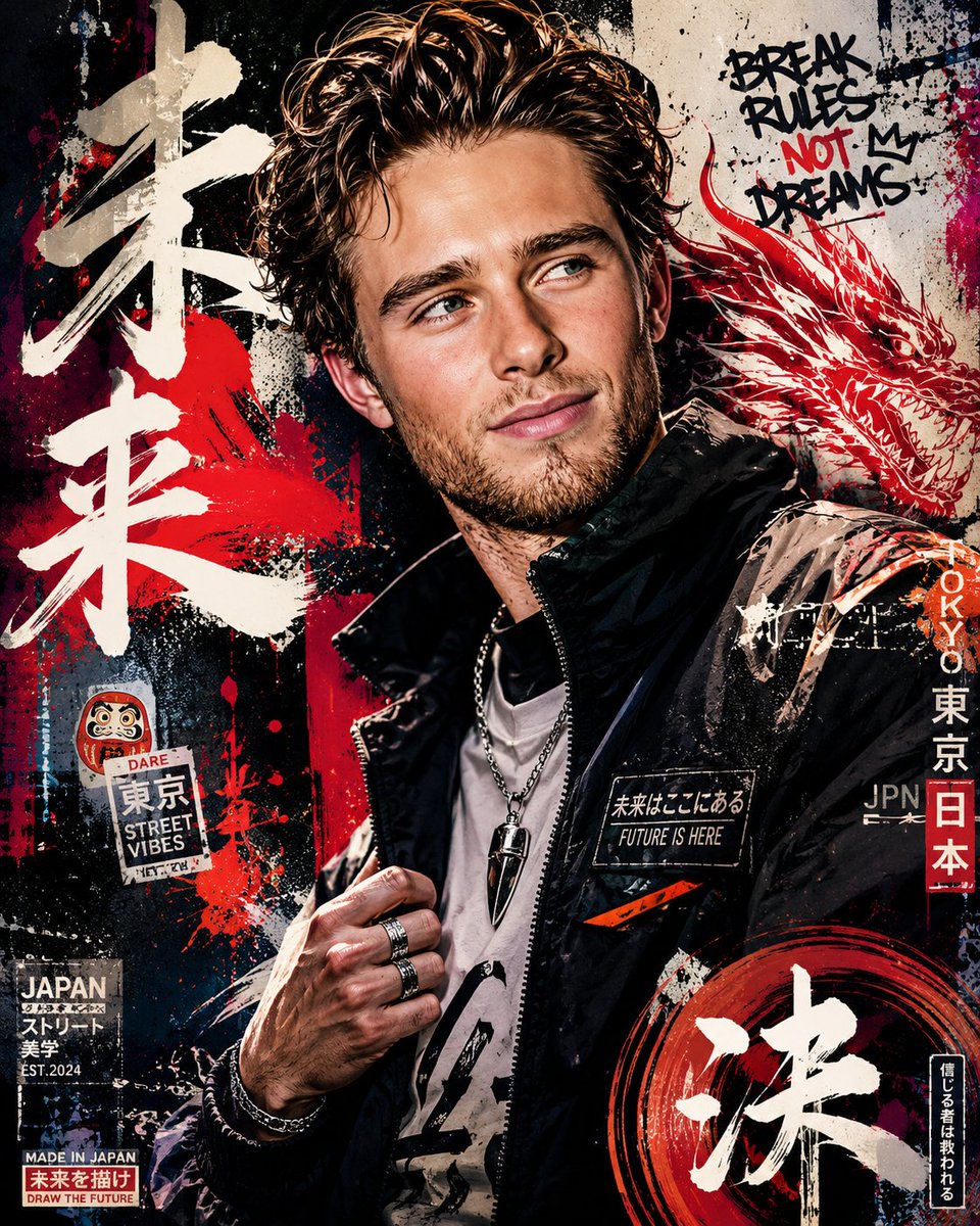 Japanisches Graffiti Poster Kunst