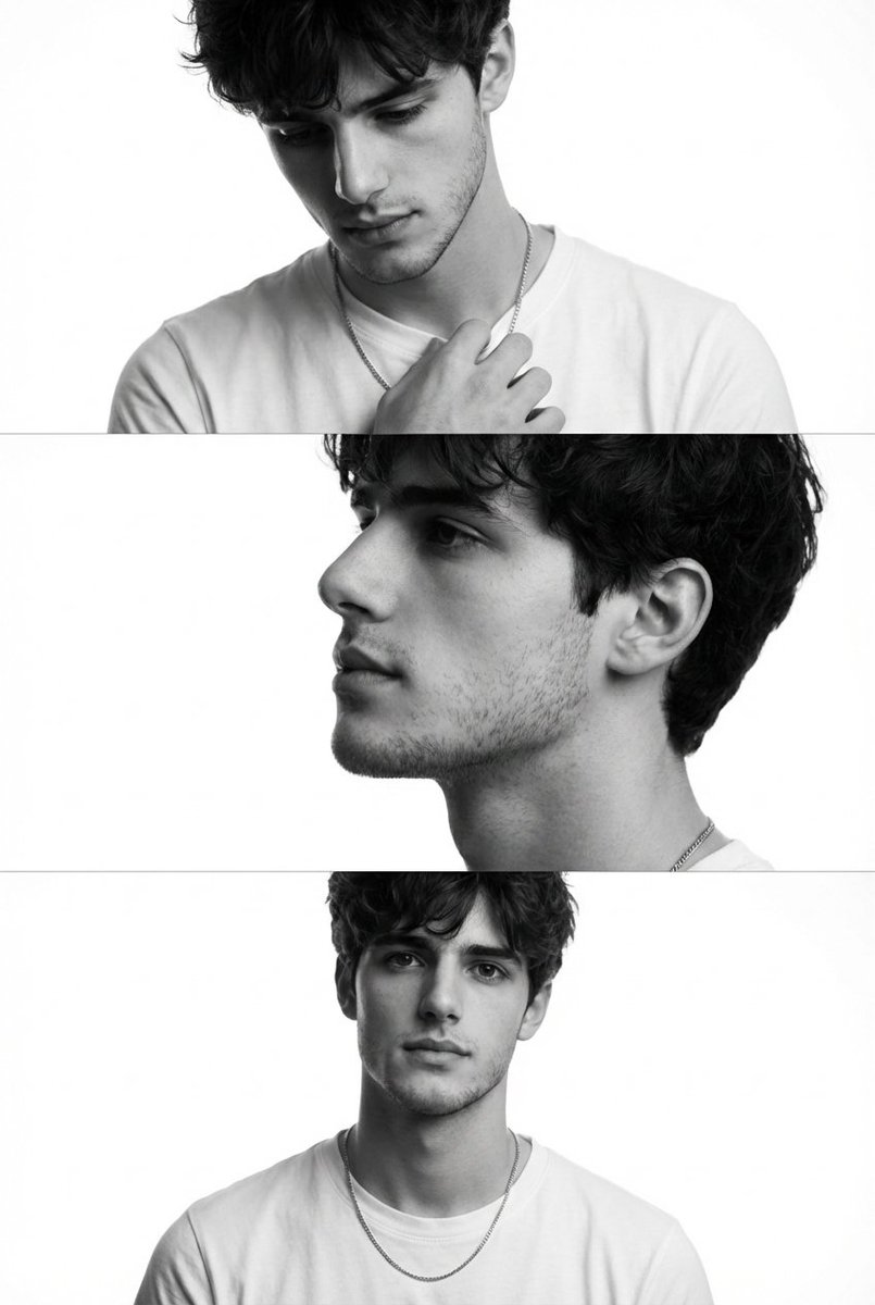 Black and White Fashion Editorial Triptych
