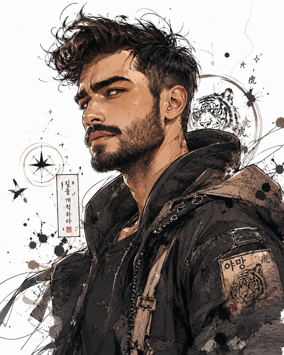 Korean-Style Expressive Character Illustration
