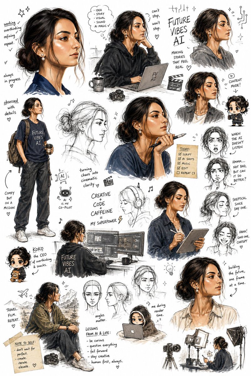 Sketchbook Character Exploration Sheet