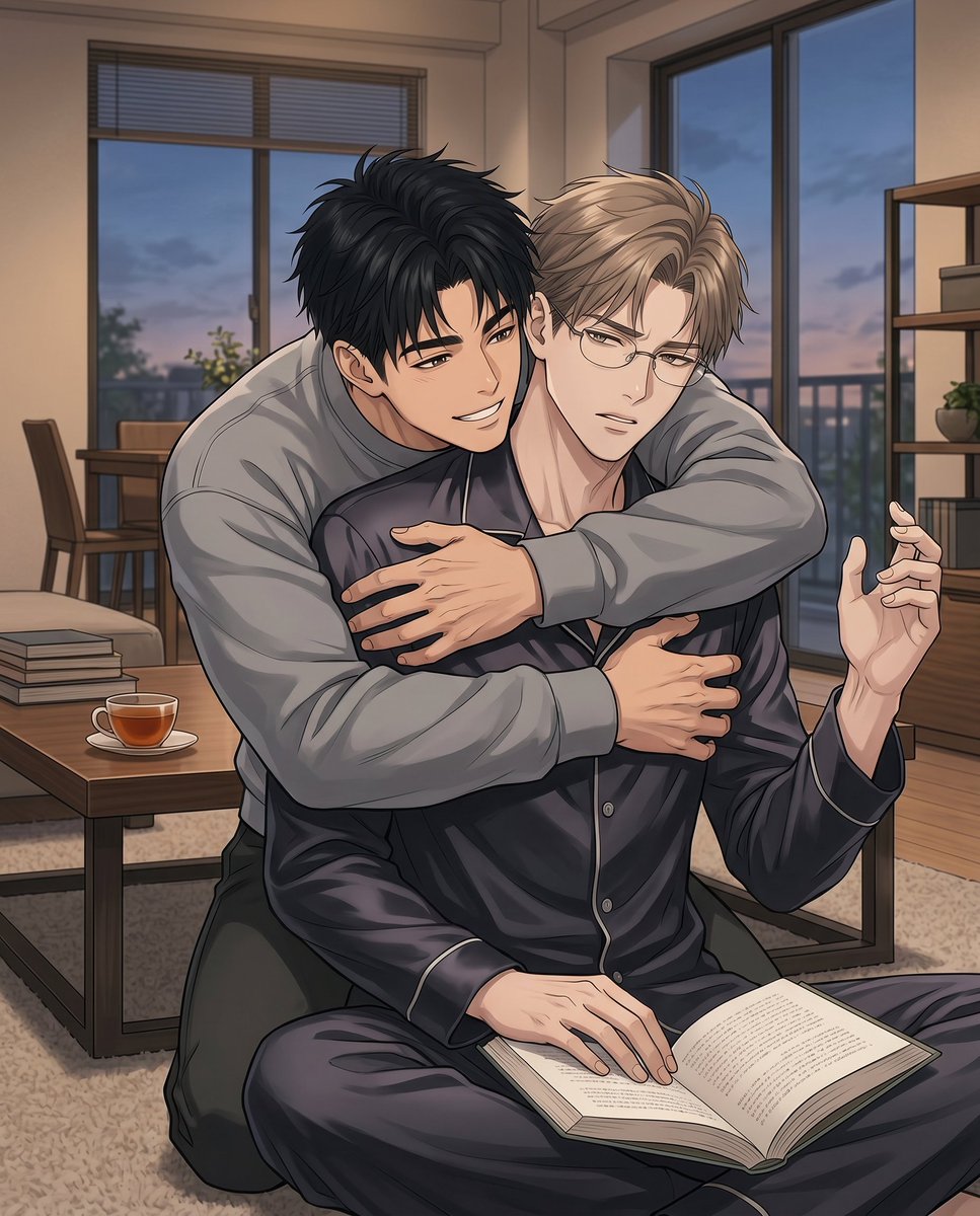 Abrazo en Apartamento de Anime sin Rostro