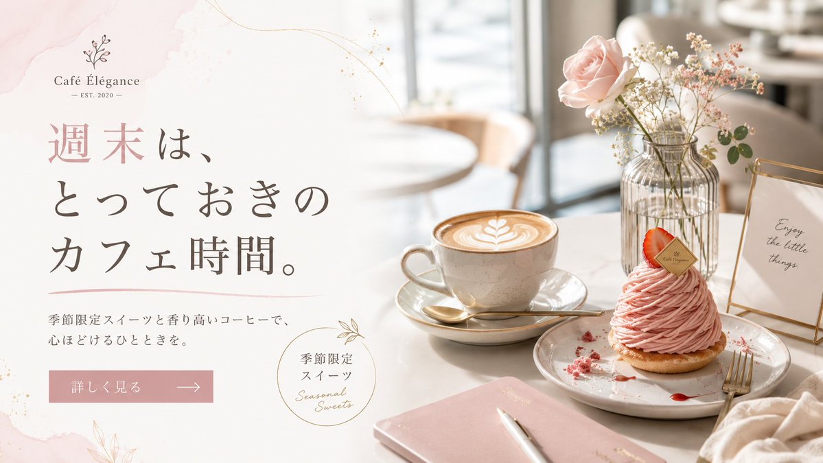 Elegante Banner de Fin de Semana de Café