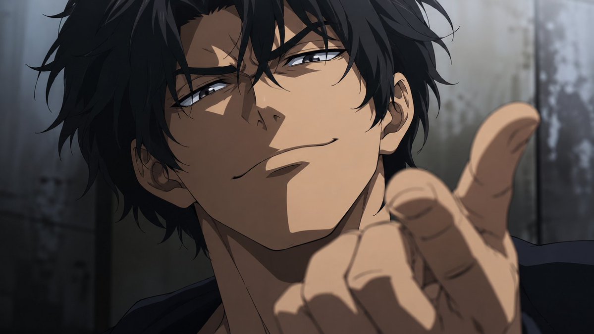 Gros Plan d'Homme Anime Souriant