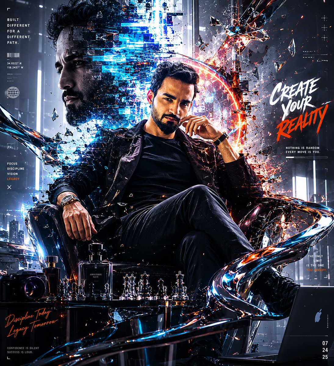 Futuristic Cyberpunk Creative Leader Poster