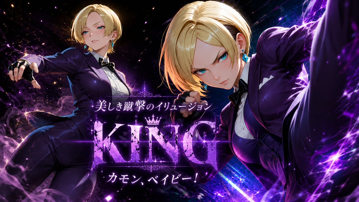 Lila Anime Kämpfer König Poster