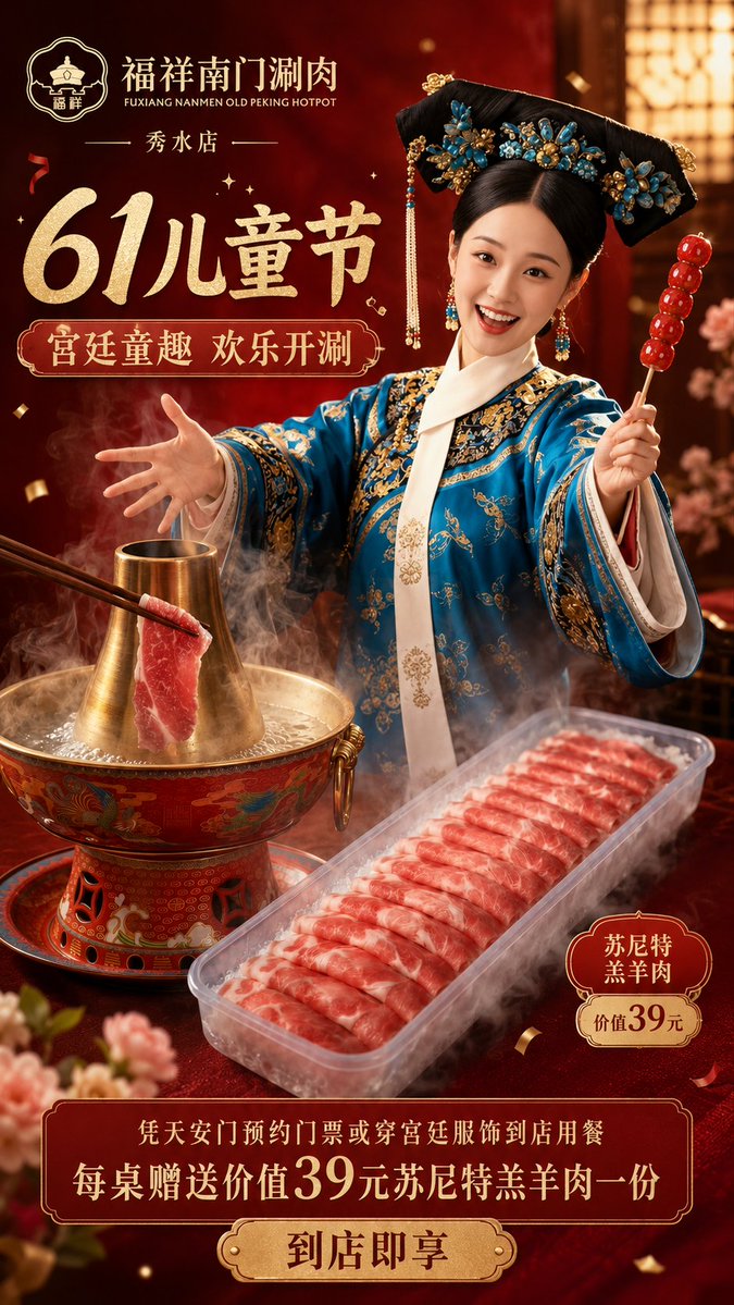 Poster Cinese Hotpot per la Festa dei Bambini (1/3)