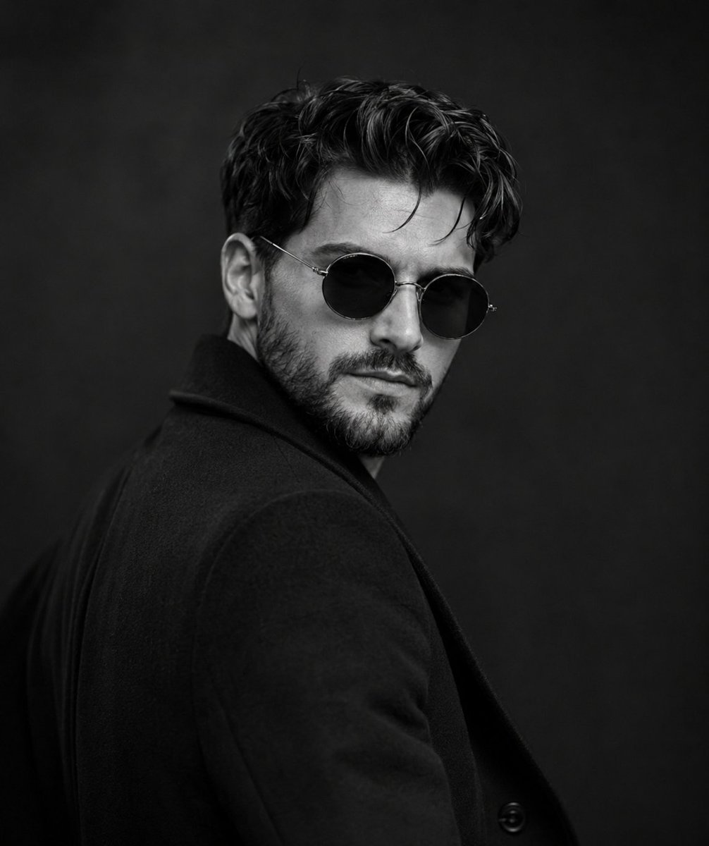 Monochrome Noir Fashion Portrait