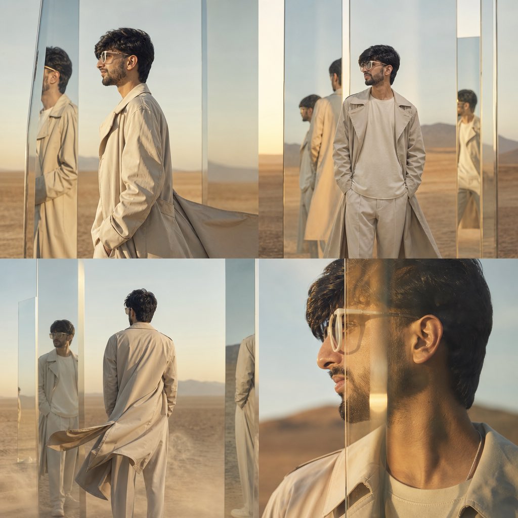 High-Concept Desert Mirror Fashion Photography