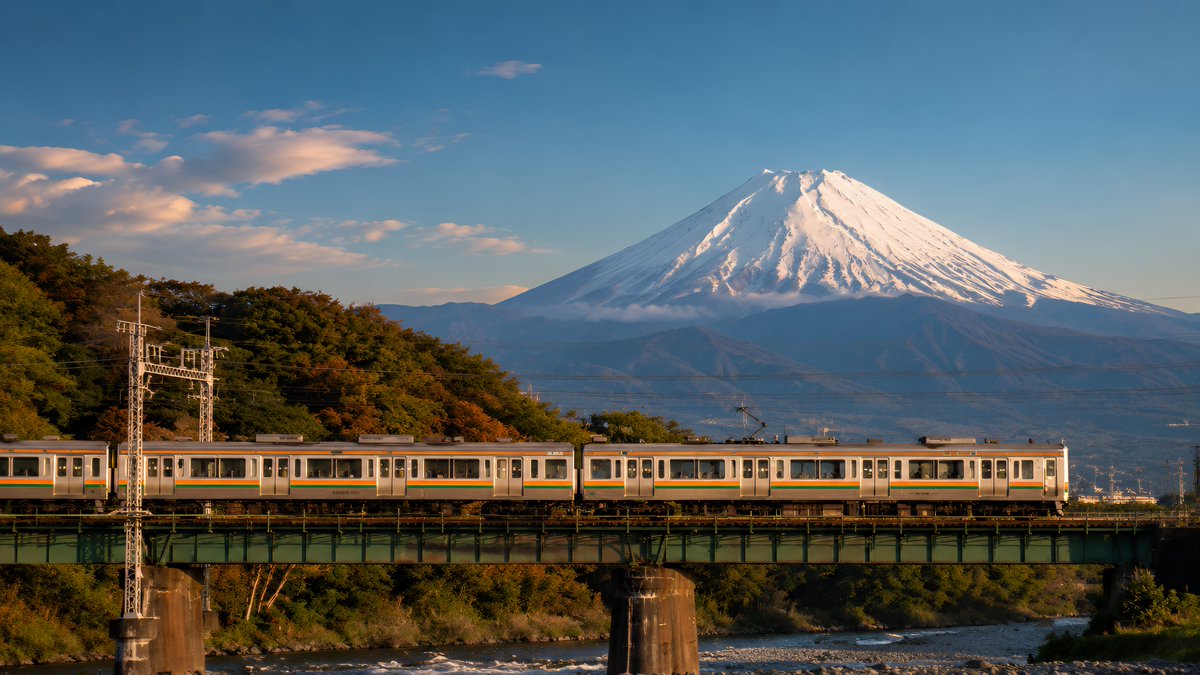 Mount Fuji Train Wallpaper