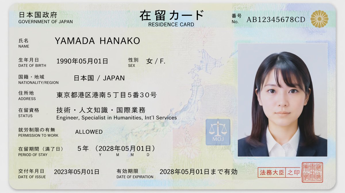 Authentic Japanese Residence Card (1/2)