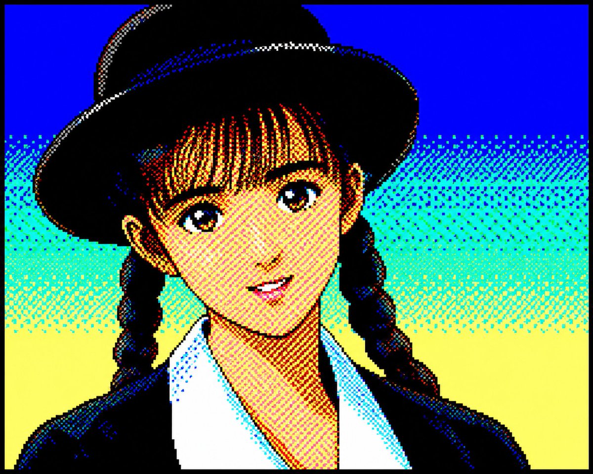 Ritratto Anime Pixel Art PC-88 Retrò