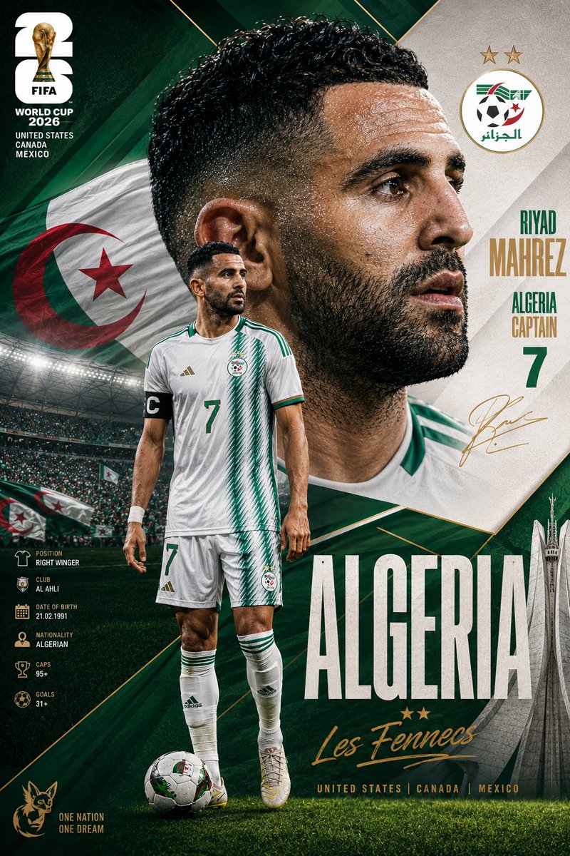 Poster Capitano Coppa del Mondo Algeria