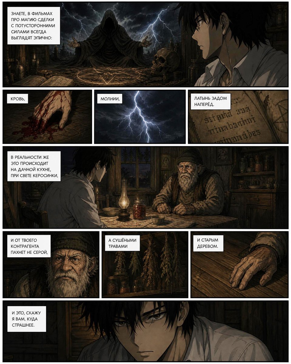 Dunkle okkulte Graphic Novel Seite