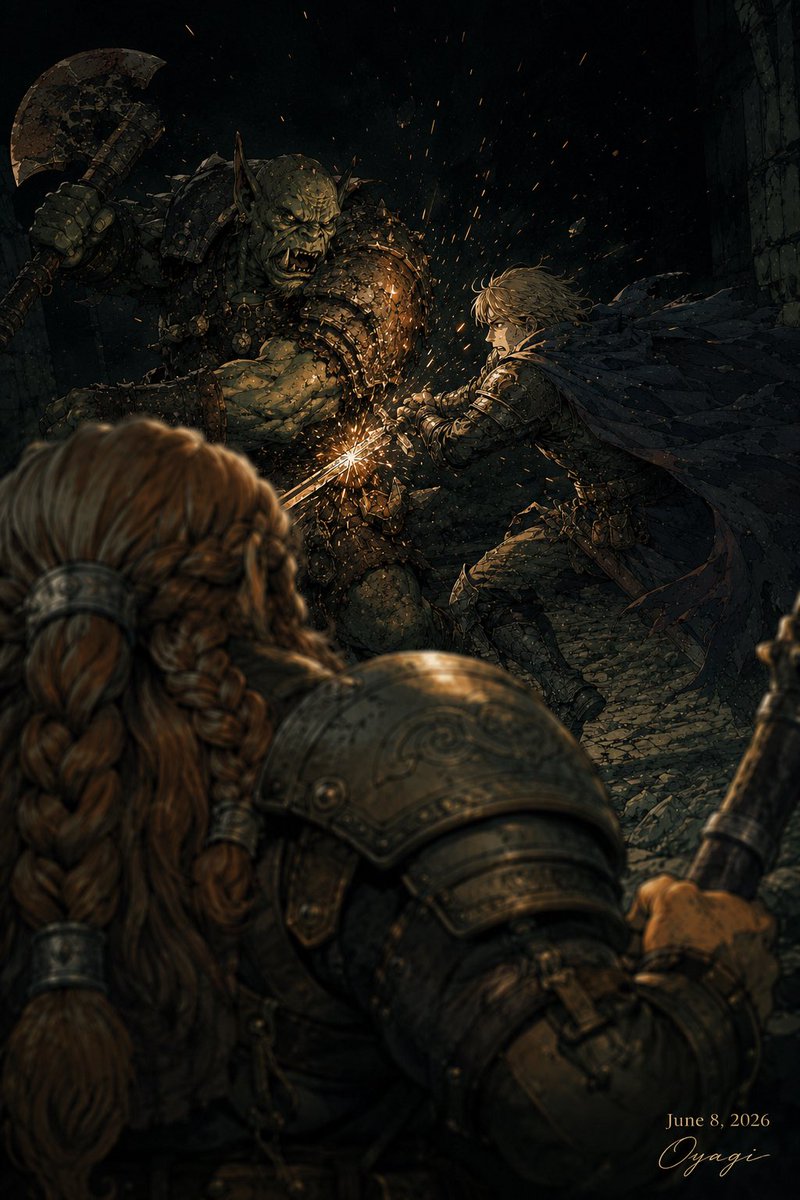 Dark Fantasy Orc Battle