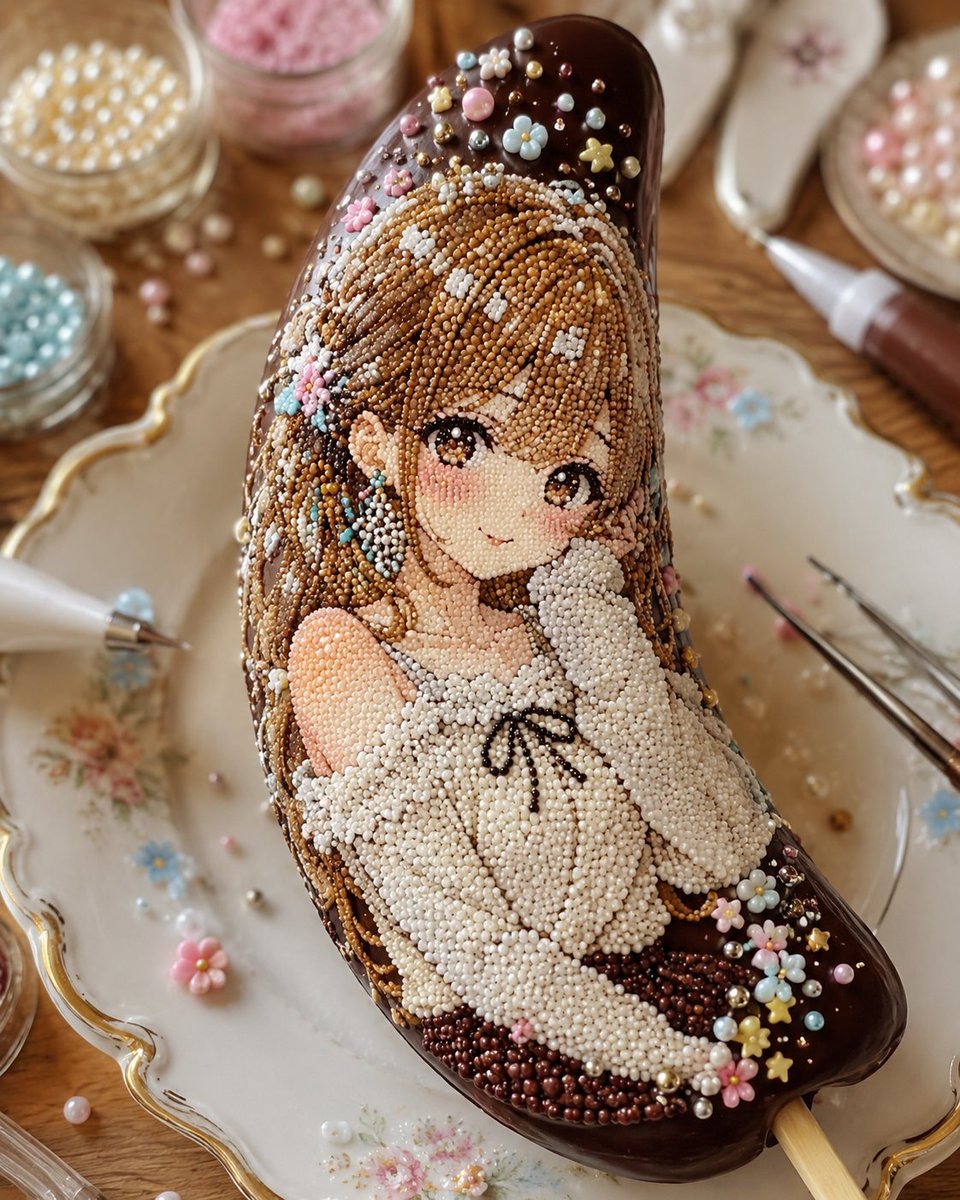 Kawaii Bead Art Chocolate Banana (1/4)