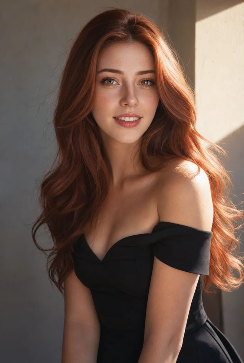 Retrato Realista de Ruiva com Luz de Janela
