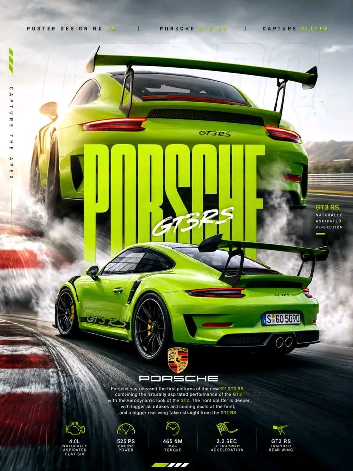 Poster Automobile Porsche 911 GT3 RS Motorsport