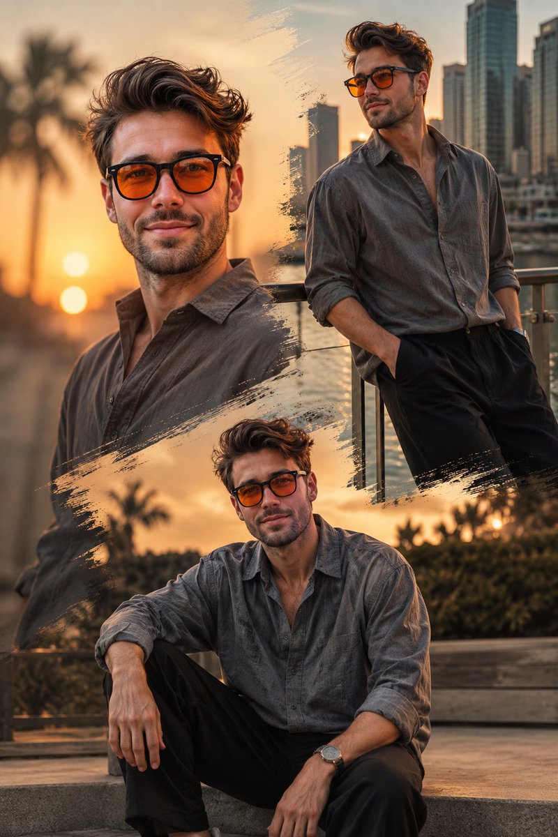 Golden Hour Fashion Collage