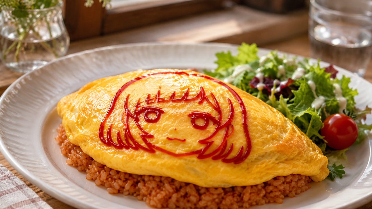 Anime Ketchup Omurice Art