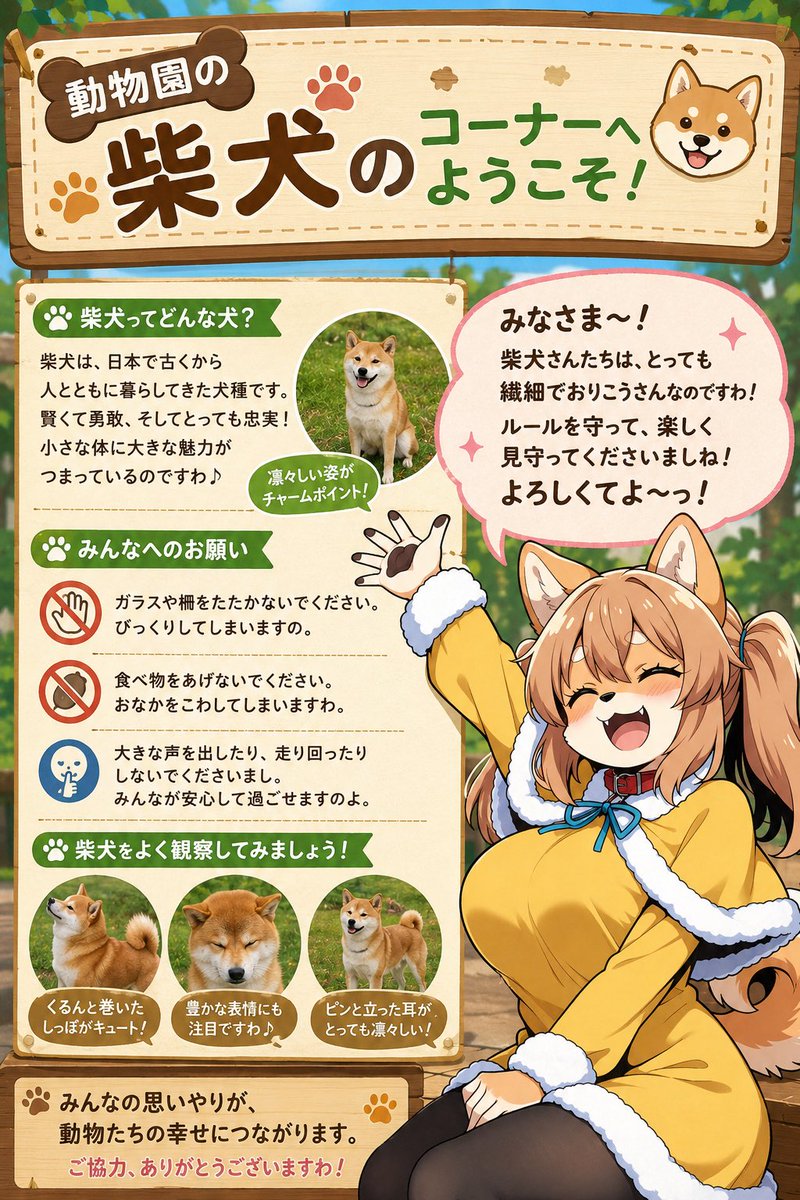 Shiba Inu Zoo Corner Poster
