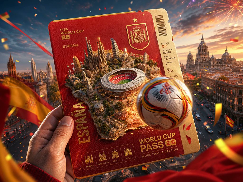 Pôster de Passe de Viagem da Copa do Mundo da Espanha